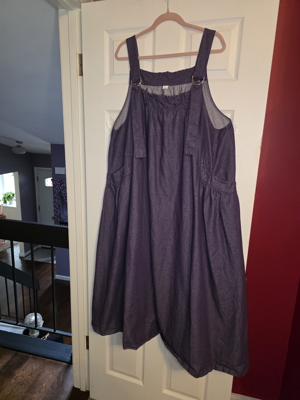 Sleeveless Denim-Style Purple Sundress